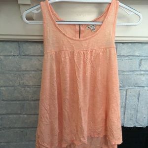 Size M light orange w/ gold design flowy tank AEO